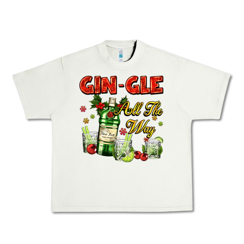 Gin`gle All The Way With Bottle And Cocktails Urban Heavy Tee by AdoDesignShop | Teevron