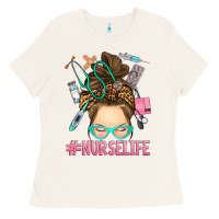 Bone messy bun nurse life Ladies Tee - RanaPortraitStore
