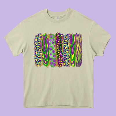 Heavy Core Tee Mardi gras brush stroke