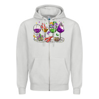 Dove Grey mardi gras wine glasses Zipper Hoodie - MaliasSmallBusiness
