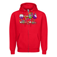 Red mardi gras wine glasses Zipper Hoodie - MaliasSmallBusiness