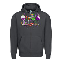 Smoke mardi gras wine glasses Zipper Hoodie - MaliasSmallBusiness