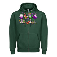 Mardi Gras Wine Glasses Zipper Hoodie | Teevron