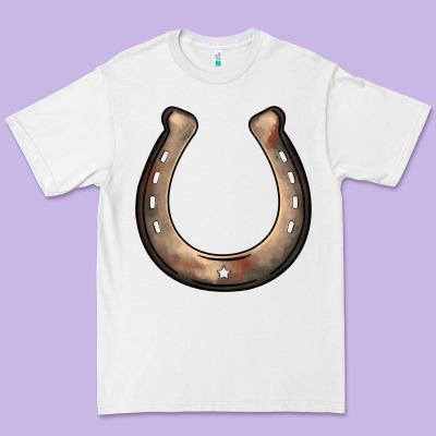 Western Horseshoe Premium Tee Designed By Barkaloodesign