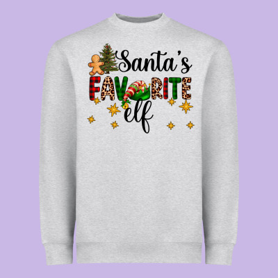 Santa's Favorite Elf Heavyweight Sweatshirt Designed By Adodesignshop