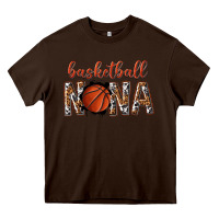 Chocolate Brown basketball nana with leopard Heavy Core Tee - texasbilliewilder