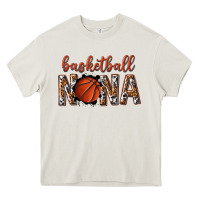 Cream basketball nana with leopard Heavy Core Tee - texasbilliewilder
