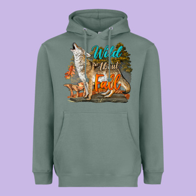 Wild About Fall Coyote Heavyweight Hoodie Designed By Lillyallendesigns