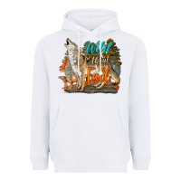 White Wild About Fall Coyote Heavyweight Hoodie - LillyAllenDesigns