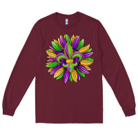 Burgundy mardi gras carnival sunflower Long Sleeve Tee - Jasminsmagicworld