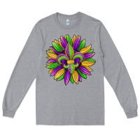 Heather Grey mardi gras carnival sunflower Long Sleeve Tee - Jasminsmagicworld