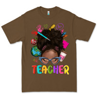 Cacao teacher afro messy bun Premium Tee - texasbilliewilder