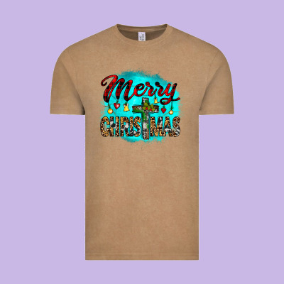 Merry Christmas Wood Slice Ornament Vintage Tee Designed By Jahusdesignshop