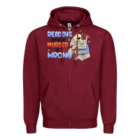 Burgundy reading because murder is wrong Zipper Hoodie - MaliasSmallBusiness