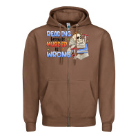 Chestnut reading because murder is wrong Zipper Hoodie - MaliasSmallBusiness