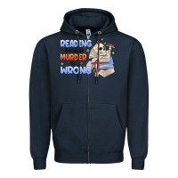 Navy reading because murder is wrong Zipper Hoodie - MaliasSmallBusiness