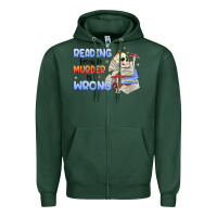 Sports Green reading because murder is wrong Zipper Hoodie - MaliasSmallBusiness