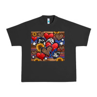 Pigment Black 4th of july american hearts Urban Heavy Tee - Jasminsmagicworld