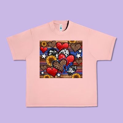 4th Of July American Hearts Urban Heavy Tee Designed By Jasminsmagicworld