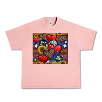 Salmon 4th of july american hearts Urban Heavy Tee - Jasminsmagicworld