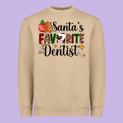 Santa's Favorite Dentist Heavyweight Sweatshirt Designed By Adodesignshop