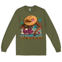 Army Green Hello sunshine Long Sleeve Tee - NancyCooperArtShop
