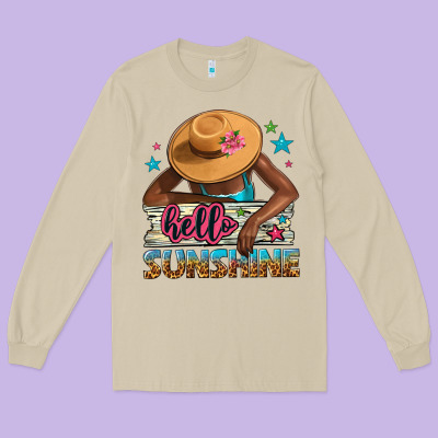 Hello Sunshine Long Sleeve Tee Designed By Nancycooperartshop