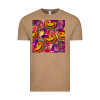Halloween Witchy Pumpkin Seamless Pattern Vintage Tee | Teevron