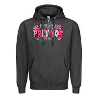 Charcoal Heather i am a previvor Zipper Hoodie - NancyCooperArtShop