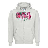 Dove Grey i am a previvor Zipper Hoodie - NancyCooperArtShop