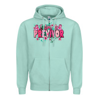 Seafoam i am a previvor Zipper Hoodie - NancyCooperArtShop