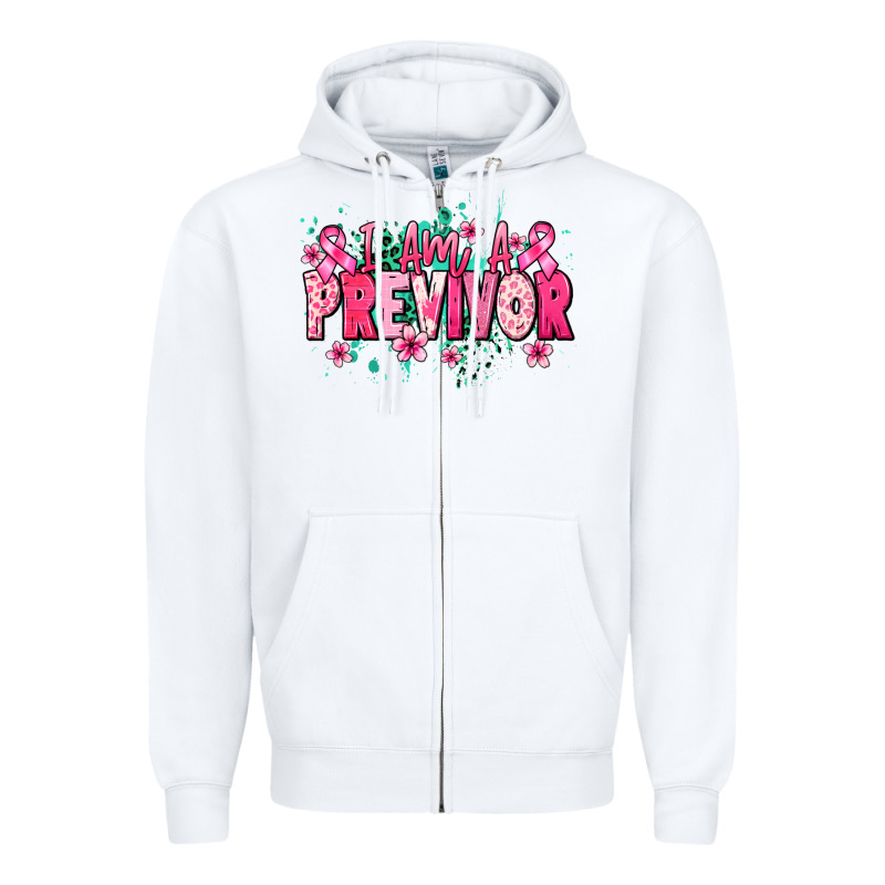 I Am A Previvor Zipper Hoodie by NancyCooperArtShop | Teevron