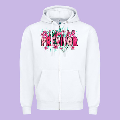 I Am A Previvor Zipper Hoodie Designed By Nancycooperartshop