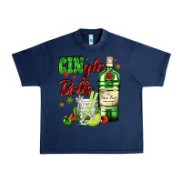 Navy gin`gle bells with bottle and cocktail Urban Heavy Tee - AdoDesignShop