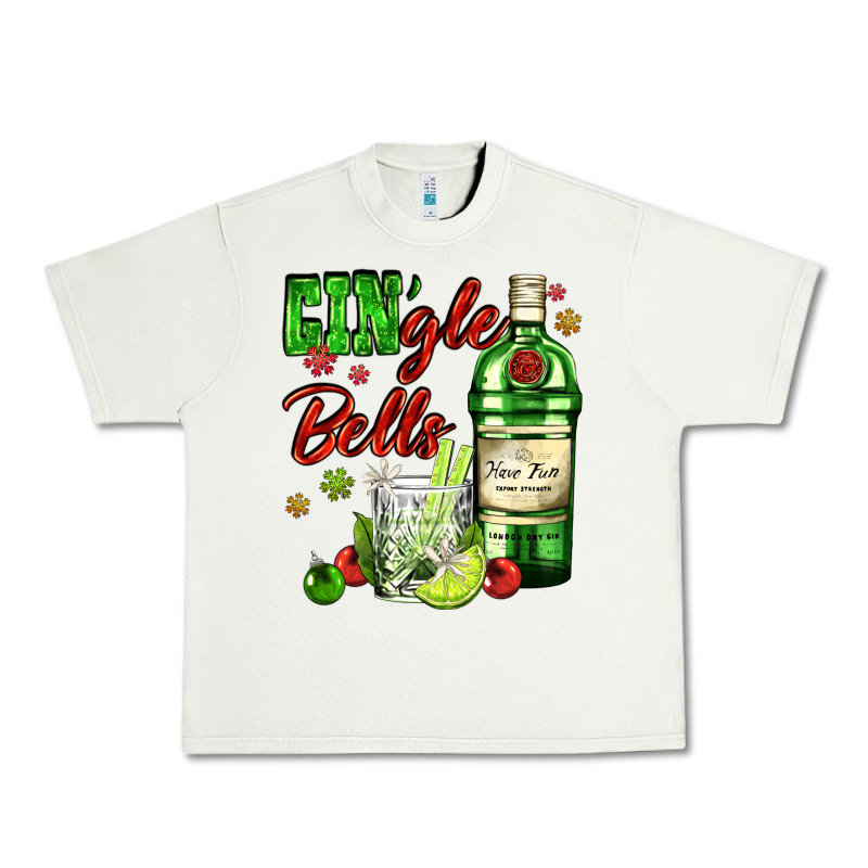 Gin`gle Bells With Bottle And Cocktail Urban Heavy Tee by AdoDesignShop | Teevron