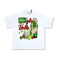 White gin`gle bells with bottle and cocktail Urban Heavy Tee - AdoDesignShop