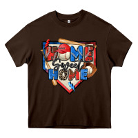 Chocolate Brown home sweet home baseball Heavy Core Tee - Zillion Design Studio