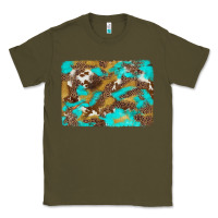 Army Green western turquoise leopard and cowhide background Classic Tee - Artiststas