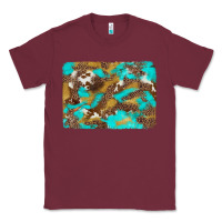 Burgundy western turquoise leopard and cowhide background Classic Tee - Artiststas