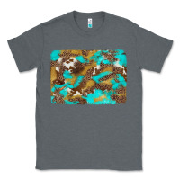 Charcoal Heather western turquoise leopard and cowhide background Classic Tee - Artiststas