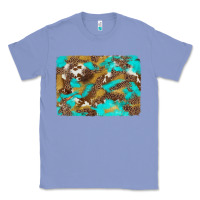 Colony Blue western turquoise leopard and cowhide background Classic Tee - Artiststas