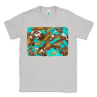 Moon Dust western turquoise leopard and cowhide background Classic Tee - Artiststas