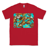 Red western turquoise leopard and cowhide background Classic Tee - Artiststas