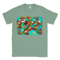 Sage western turquoise leopard and cowhide background Classic Tee - Artiststas