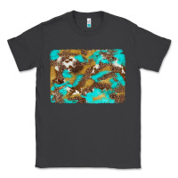 Smoke western turquoise leopard and cowhide background Classic Tee - Artiststas