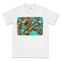 White western turquoise leopard and cowhide background Classic Tee - Artiststas