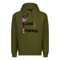 Army Green I love fishing Premium Hoodie - Bettercallsaul