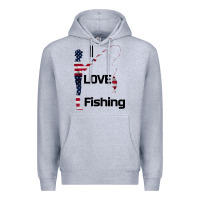 Heather Grey I love fishing Premium Hoodie - Bettercallsaul