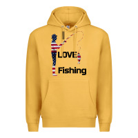 Mustard I love fishing Premium Hoodie - Bettercallsaul