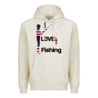 Oatmeal Heather I love fishing Premium Hoodie - Bettercallsaul
